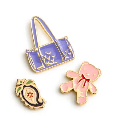 Vera Bradley Outlet Enamel Pins Set In Multi