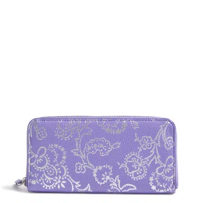 Vera Bradley Outlet Faux Leather Essential Continental Wallet In Purple