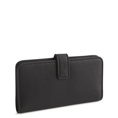 Vera Bradley Outlet Faux Leather Medium Essential Tab Wallet In Black