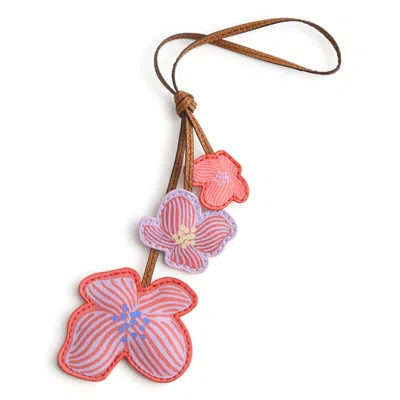 Vera Bradley Outlet Faux Leather Mock Orange Bag Charm In Multi