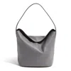 Vera Bradley Outlet Faux Leather Slouchy Bucket Shoulder Bag In Grey