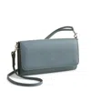 Vera Bradley Outlet Faux Leather Wallet Crossbody In Blue
