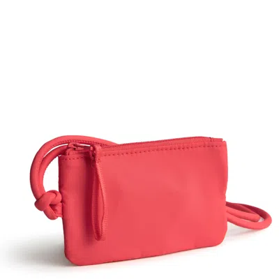Vera Bradley Outlet Featherweight Zip Card Pouch Lanyard In Red