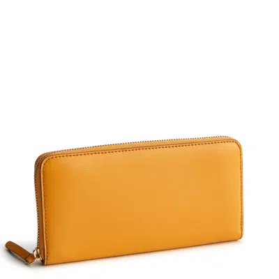 Vera Bradley Outlet Leather Continental Wallet In Yellow