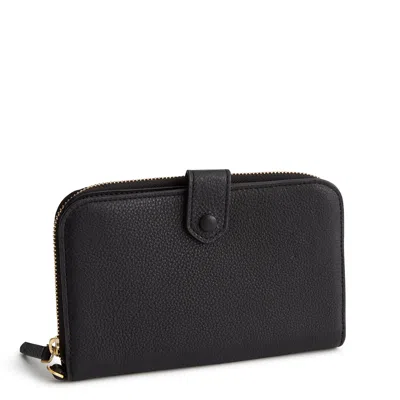 Vera Bradley Outlet Leather Large Tab Wallet In Black