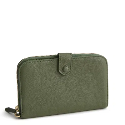 Vera Bradley Outlet Leather Large Tab Wallet In Green