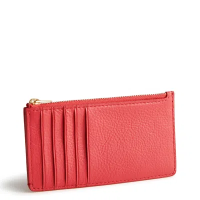 Vera Bradley Outlet Leather Linear Card Case In Red