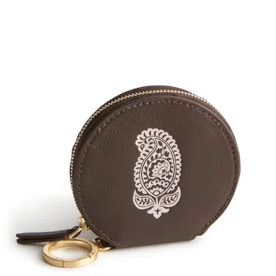 Vera Bradley Outlet Leather Round Zip Pouch In Multi