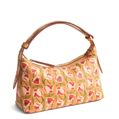 Vera Bradley Outlet Leather Roxbury Crescent Shoulder Bag In Multi