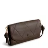 Vera Bradley Outlet Leather Wildwood Wallet Crossbody Bag In Brown