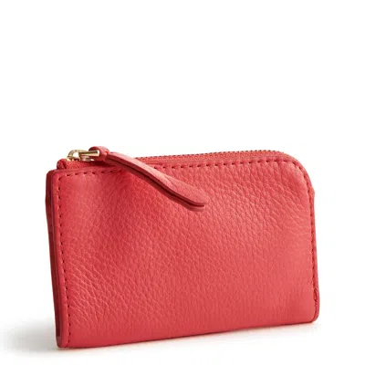 Vera Bradley Outlet Leather Zip Card Pouch In Red