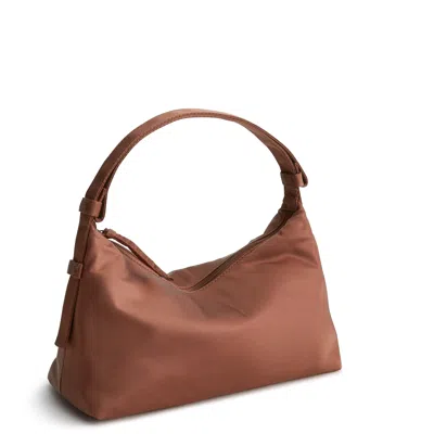 Vera Bradley Outlet Nylon Roxbury Crescent Shoulder Bag In Brown