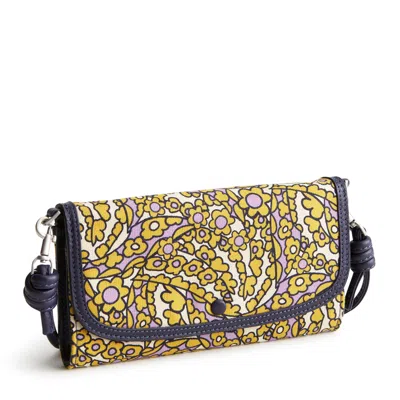 Vera Bradley Outlet Oxford Canvas Wildwood Wallet Crossbody Bag In Yellow