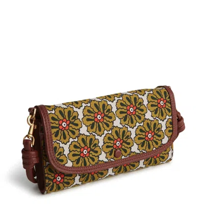 Vera Bradley Outlet Oxford Canvas Wildwood Wallet Crossbody Bag In Brown