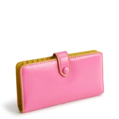 Vera Bradley Outlet Patent Faux Leather Tab Wallet In Pink