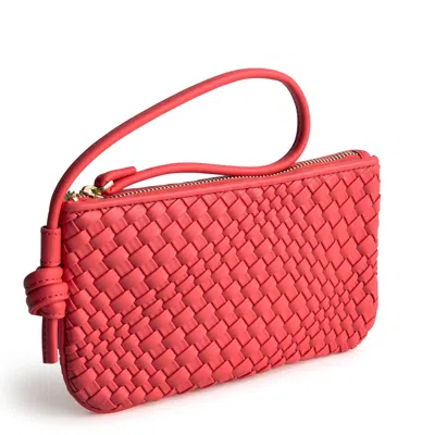 Vera Bradley Outlet Woven Faux Leather Knotted Wristlet In Red
