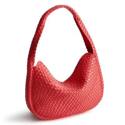 Vera Bradley Outlet Woven Faux Leather Tifton Shoulder Bag In Red