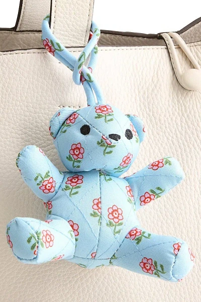 Vera Bradley Quilted Cotton Bitty Bear Bag Charm In Daffodil Ditsy At Urban Outfitters In Blue