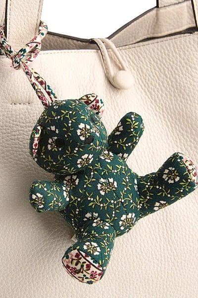 Vera Bradley Quilted Cotton Bitty Bear Bag Charm In Mistletoe Lattice At Urban Outfitters
