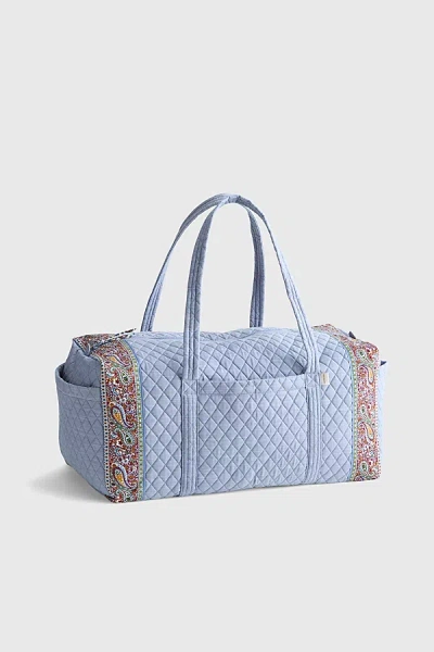 Vera Bradley Quilted Cotton Large Duffel Bag In Chambray, Women's At Urban Outfitters In Blue