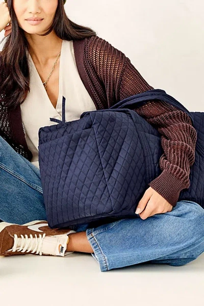 Vera Bradley Quilted Cotton Large Duffel Bag In Peacoat, Women's At Urban Outfitters In Blue