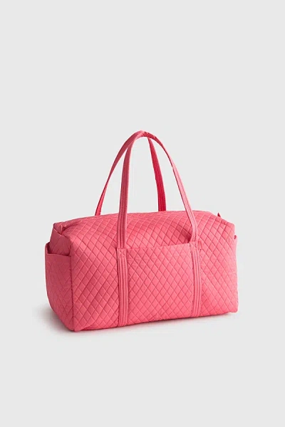 Vera Bradley Quilted Cotton Large Duffel Bag In Rapture Rose, Women's At Urban Outfitters In Pink