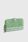 Vera Bradley Quilted Cotton Large Tab Wallet In Green Birds, Women's At Urban Outfitters In Green