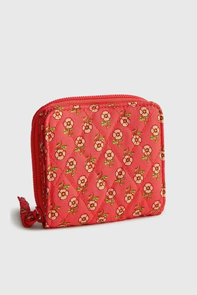 Vera Bradley Quilted Cotton Small Zip Wallet In Tiny Poppies, Women's At Urban Outfitters In Red