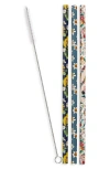 Vera Bradley Set Of 4 Reusable Straws In Multi