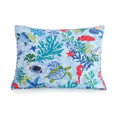 Vera Bradley Shore Thing Quilted Pillow Sham In Blue