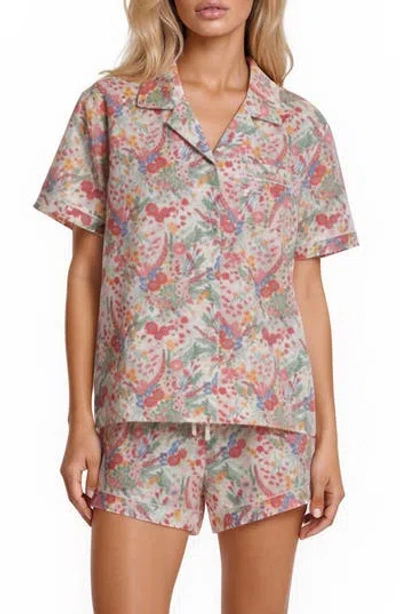 Vera Bradley Short Sleeve Notch Collar Pajamas In Multi