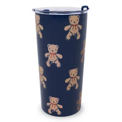 Vera Bradley Stainless Steel Thermal Mug, Bunch Of Bears In Navy
