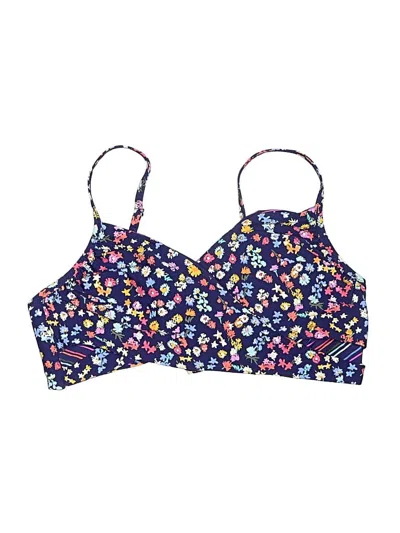 Pre-owned Vera Bradley Swimsuit Top Blue Floral Pattern Swimwear