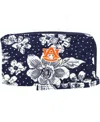 Vera Bradley Women's  Auburn Tigers Rain Garden Front-zip Wristlet In Navy