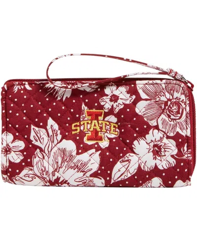 Vera Bradley Women's  Iowa State Cyclones Rain Garden Front-zip Wristlet In Red,white