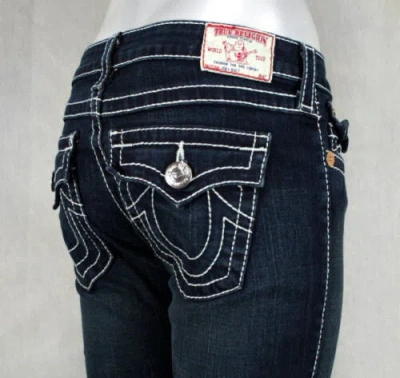 Pre-owned Vera Cruz True Religion Jeans Women's Joey Big T  10503nbt Dark Wash In Blue