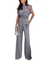 Vera Dolini 2pc Blouse & Pant Set In Gray