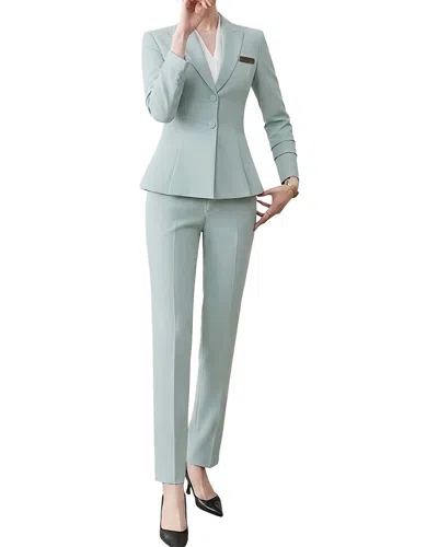 Vera Dolini 2pc Jacket & Pant Set In Blue