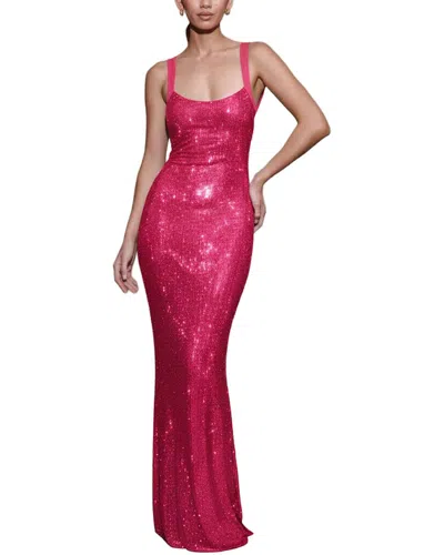 Vera Dolini Embellished Maxi Dress In Pink