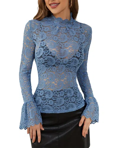 Vera Dolini Long Sleeve T-shirt In Blue