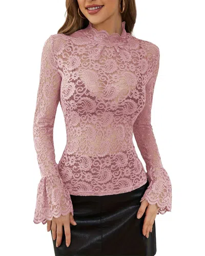 Vera Dolini Long Sleeve T-shirt In Pink