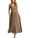 Vera Dolini Maxi Dress In Brown
