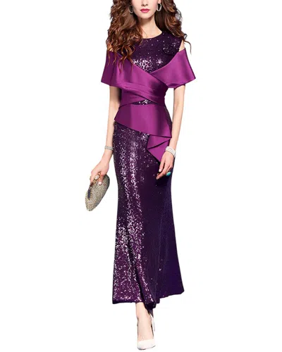 Vera Dolini Maxi Dress In Purple