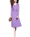 Vera Dolini Midi Dress In Purple