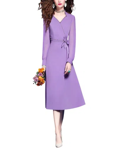 Vera Dolini Midi Dress In Purple