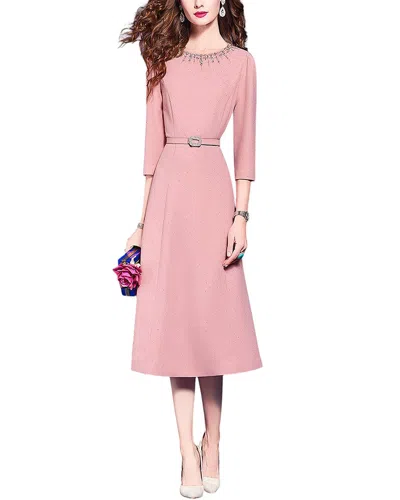 Vera Dolini Midi Dress In Pink