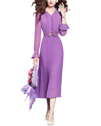 Vera Dolini Midi Dress In Purple