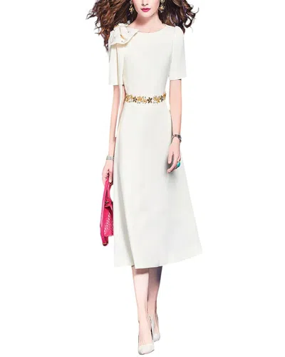 Vera Dolini Midi Dress In White