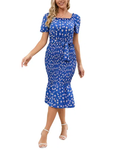Vera Dolini Midi Dress In Blue