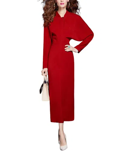 Vera Dolini Midi Dress In Red